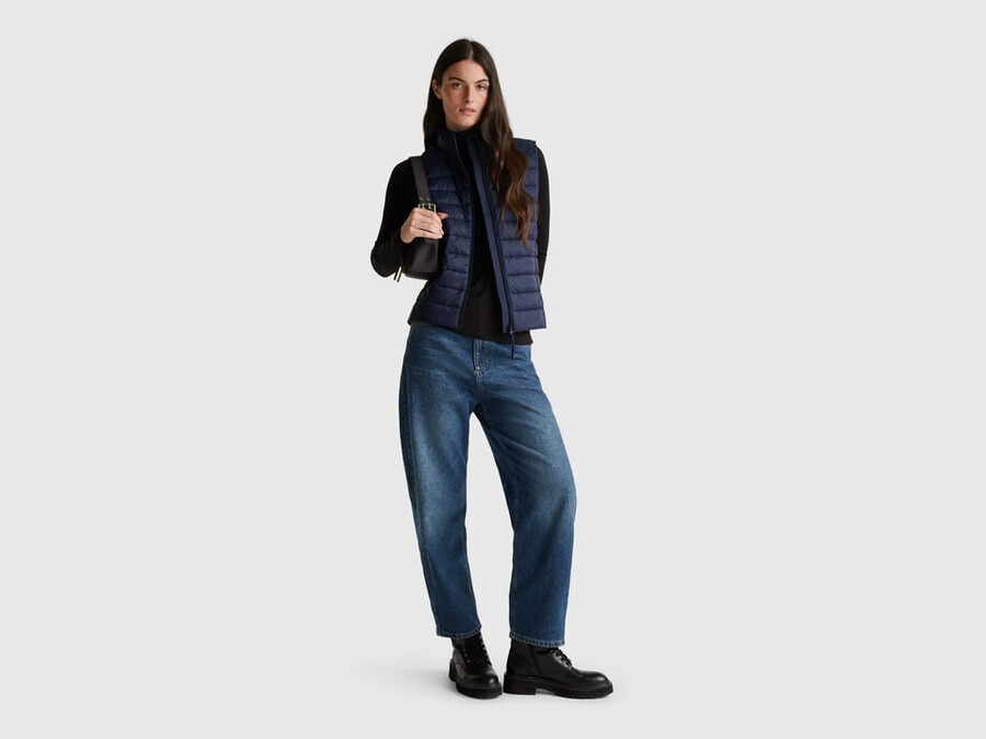 slim fit prošívaná vesta