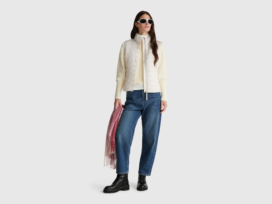 slim fit prošívaná vesta