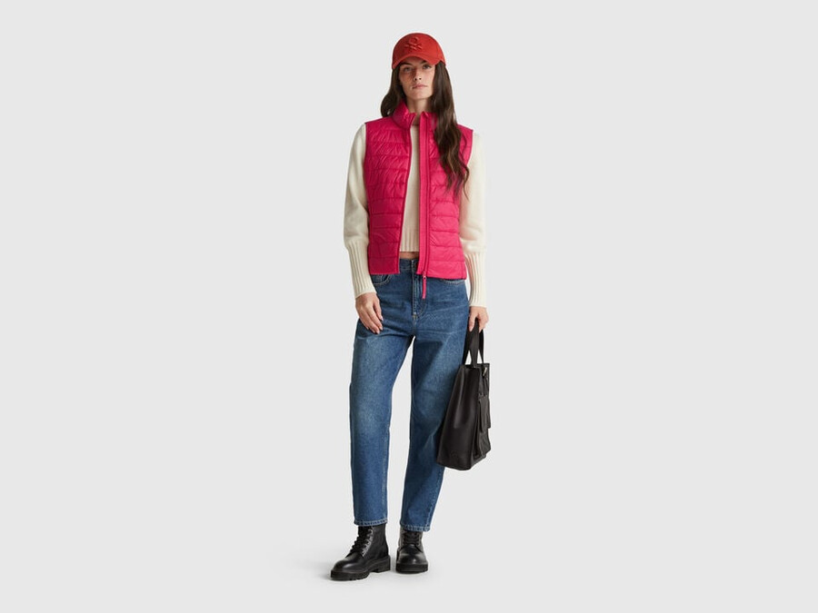slim fit prošívaná vesta